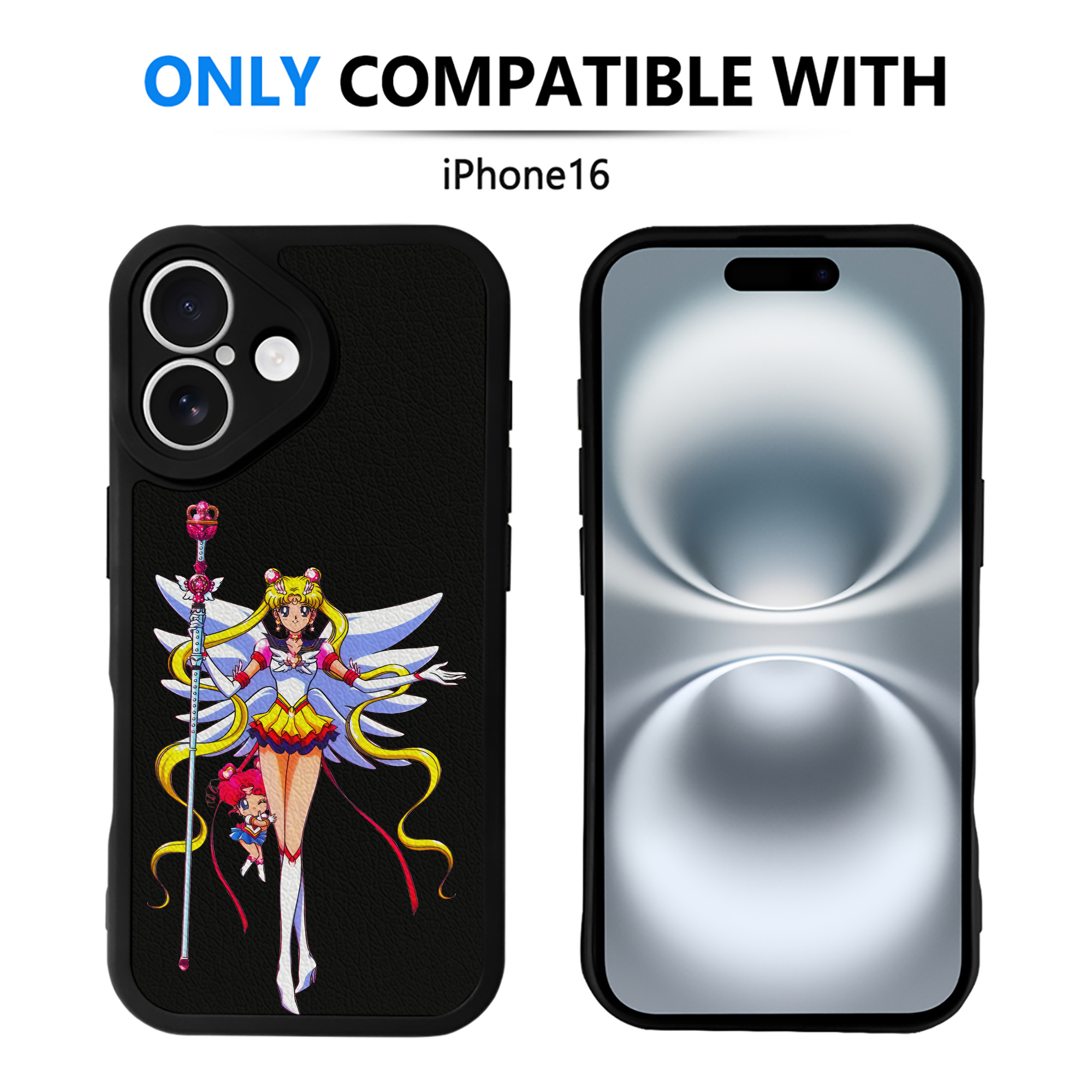 （画像用） 美少女戦士セーラームーン 月野 うさぎ つきの うさぎ Sailor Moon Tsukino Usagi 【iPhone 16シリーズ対応】シリコンスマホケース（レザー調） 材質：シリコン